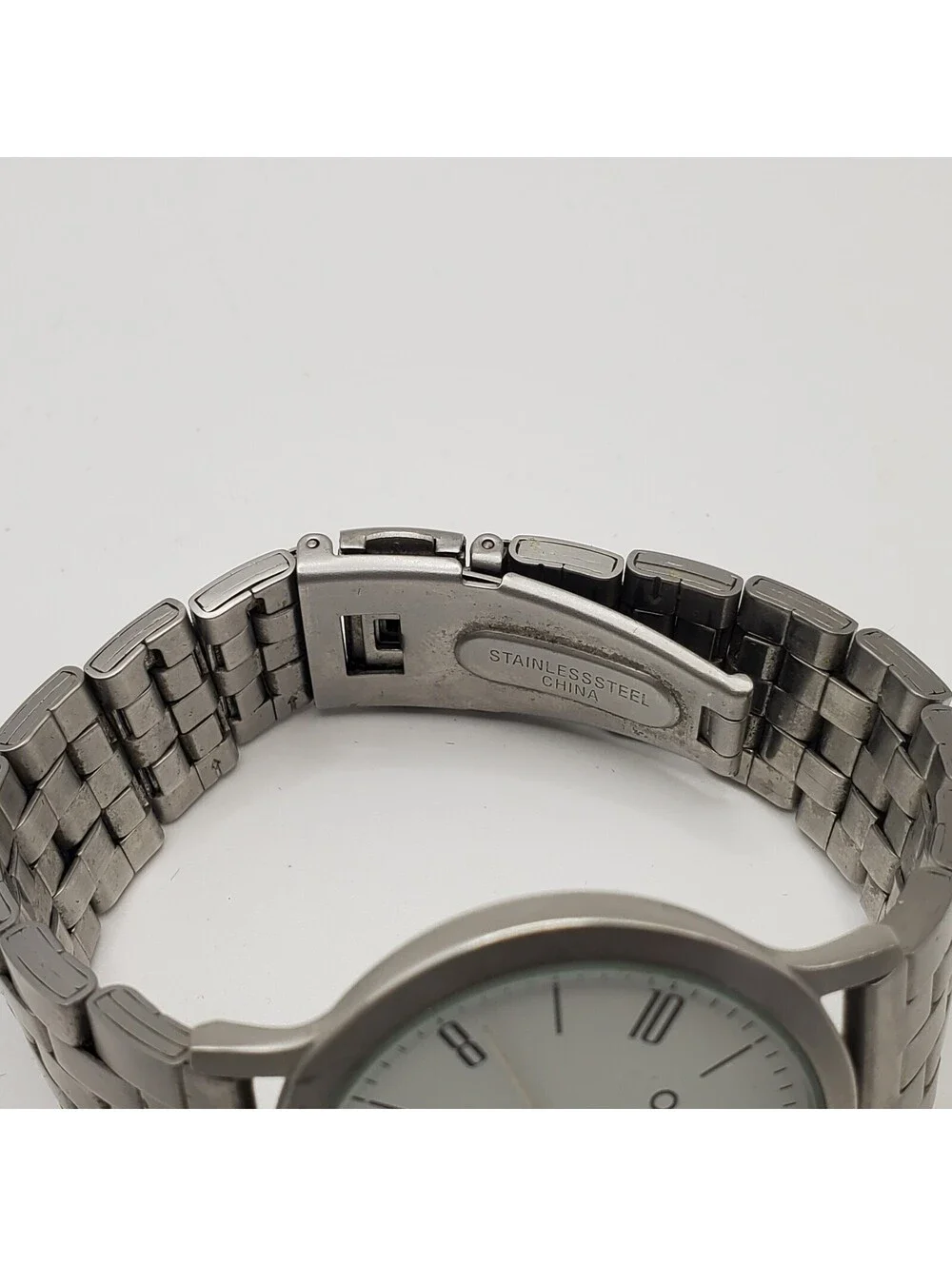 Ologi Quartz Watch 34mm Silver Tone White Dial New Battery